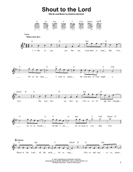 page one of Shout To The Lord (Easy Guitar)