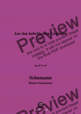 page one of R. Schumann-Aus den hebräischen Gesängen,Op.25 No.15,in a minor