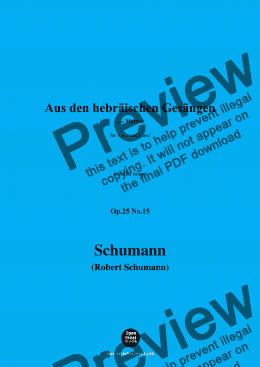 page one of R. Schumann-Aus den hebräischen Gesängen,Op.25 No.15,in b flat minor