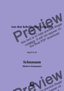 page one of R. Schumann-Aus den hebräischen Gesängen,Op.25 No.15,in b minor