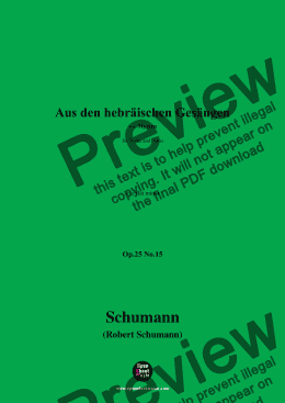 page one of R. Schumann-Aus den hebräischen Gesängen,Op.25 No.15,in e flat minor