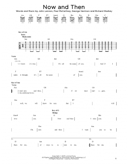 page one of Now And Then (Guitar Cheat Sheet)