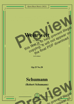 page one of R. Schumann-Weit,weit,Op.25 No.20,from Myrten,in b minor