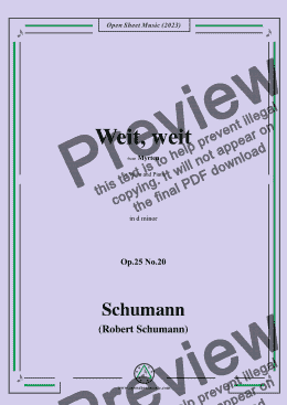 page one of R. Schumann-Weit,weit,Op.25 No.20,from Myrten,in d minor