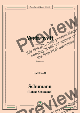 page one of R. Schumann-Weit,weit,Op.25 No.20,from Myrten,in e minor