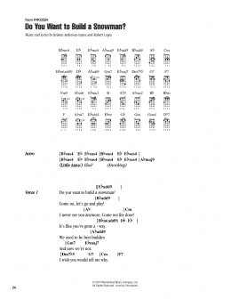 page one of Do You Want To Build A Snowman? (from Frozen) (Ukulele Chords/Lyrics)