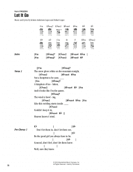 page one of Let It Go (from Frozen) (Ukulele Chords/Lyrics)