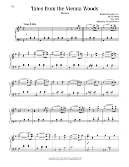 page one of Tales From The Vienna Woods (Piano Solo)