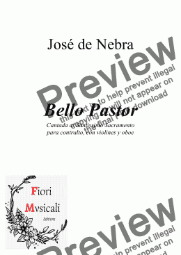 page one of José de Nebra - Bello Pastor - Full Score