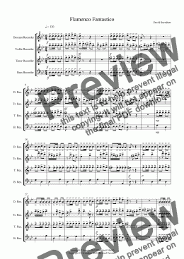 page one of Flamenco Fantastico for Recorder Quartet