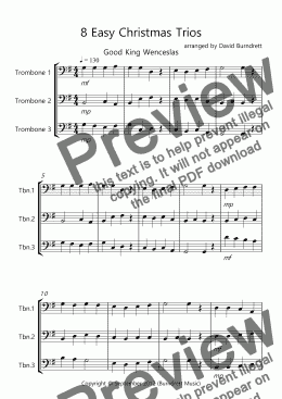 page one of 8 Easy Christmas Trios for Trombone