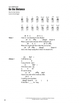 page one of Go The Distance (from Hercules) (Ukulele Chords/Lyrics)