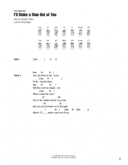 page one of I'll Make A Man Out Of You (from Mulan) (Ukulele Chords/Lyrics)