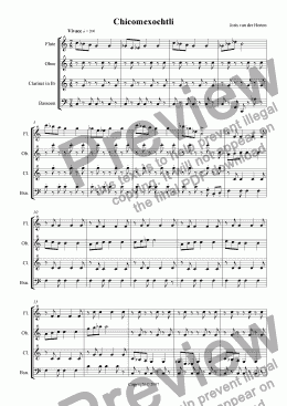 page one of Chicomexochtli (juvenilia, wind quartet)