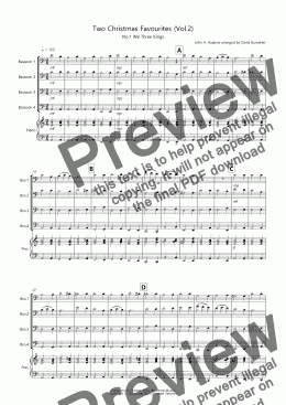 page one of 2 Christmas Favourites for Bassoon Quartet (Volume two)