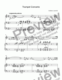 page one of Leonchik, Svetlana - Trumpet Concerto for trumpet С & piano