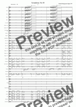 page one of Symphony No 40 1st movement