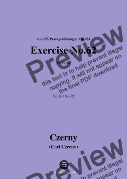 page one of C. Czerny-Exercise No.62,Op.261 No.62