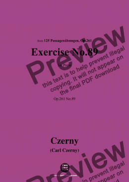 page one of C. Czerny-Exercise No.89,Op.261 No.89