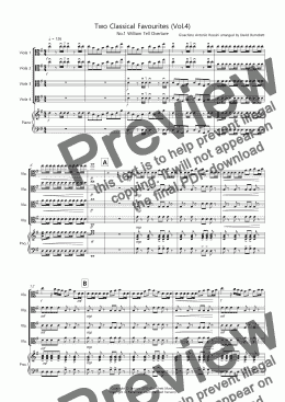 page one of 2 Classical Favourites for Viola Quartet (volume four)