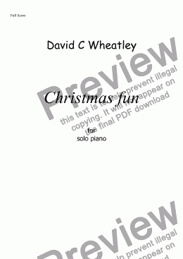 page one of Christmas fun - for solo piano by David C Wheatley
