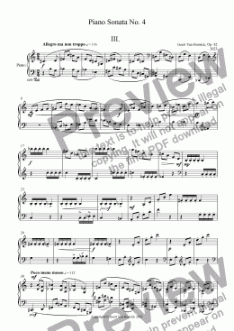 page one of Sonata No. 4  for piano, Op. 82 - III. Allegro ma non troppo