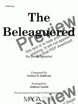 page one of Arthur Sullivan | The Beleaguered (arr. for Brass Quartet)