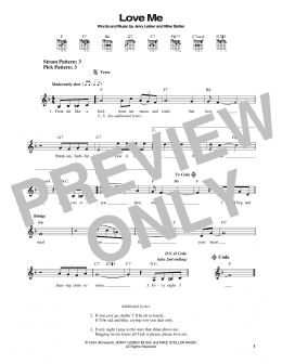 page one of Love Me (Easy Guitar)