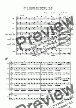 page one of 2 Classical Favourites for Flute Quartet (volume five)