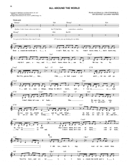 page one of All Around The World (Lead Sheet / Fake Book)