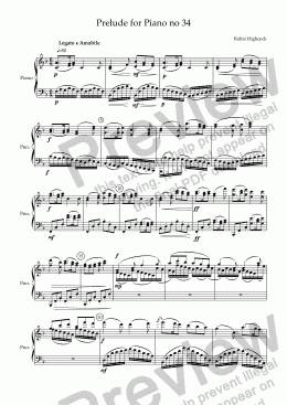 page one of Prelude for Piano no 34