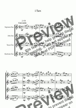 page one of i Sax - Saxophone Quartet