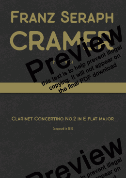 page one of Cramer - Clarinet Concertino No.2 in E flat major