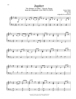 page one of Jupiter (Piano Solo)