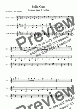 page one of Bella Ciao 3 Guitar