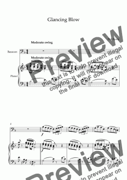 page one of Glancing Blow - Bassoon and Piano