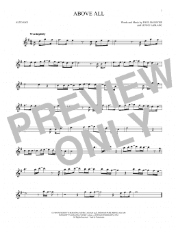 page one of Above All (Alto Sax Solo)