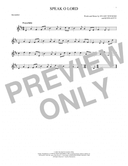 page one of Speak O Lord (Trumpet Solo)