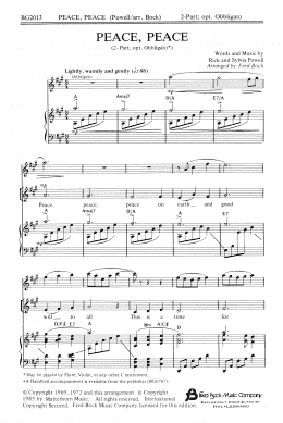 page one of Peace, Peace (arr. Fred Bock) (2-Part Choir)