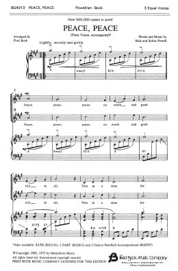 page one of Peace, Peace (arr. Fred Bock) (3-Part Treble Choir)