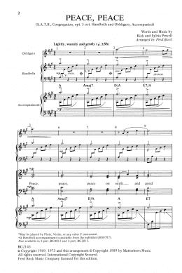 page one of Peace, Peace (arr. Fred Bock) (SATB Choir)