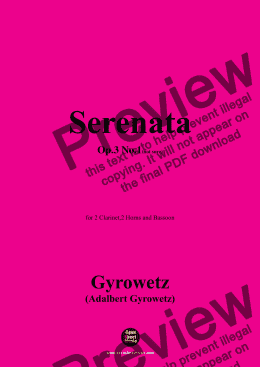 page one of Gyrowetz-Serenata,Op.3 No.1(not sure)