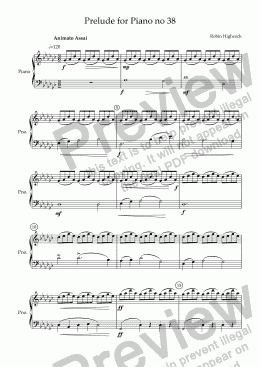 page one of Prelude for Piano no 38