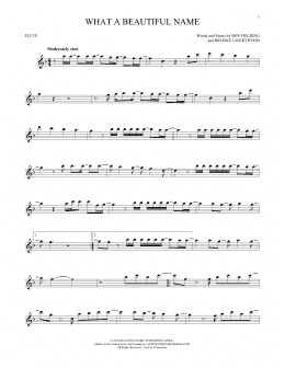 page one of What A Beautiful Name (Flute Solo)