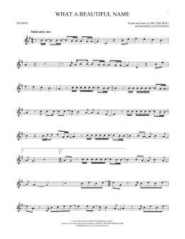 page one of What A Beautiful Name (Trumpet Solo)