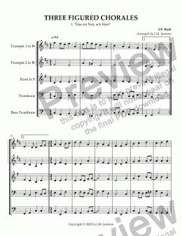 page one of Three Figured Chorales (Eins is Not, ach Herr; Liebes Herz, bedenke doch; Lasset Uns Jesu Ziehen)