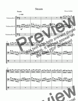 page one of Steam - For Three Cellos