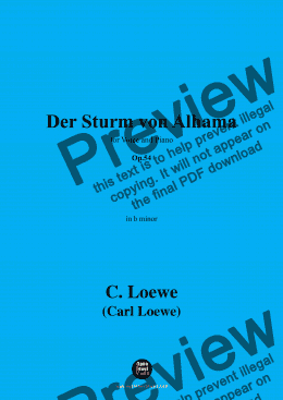 page one of C. Loewe-Der Sturm von Alhama,in b minor