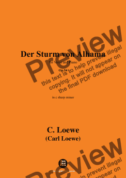 page one of C. Loewe-Der Sturm von Alhama,in c sharp minor