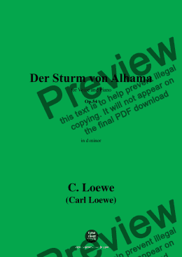 page one of C. Loewe-Der Sturm von Alhama,in d minor